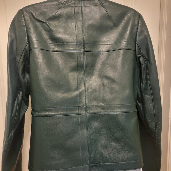 Classic Design Pendleton Sheep Leather Jacket Forest Green Size Small - Picture 7 of 12